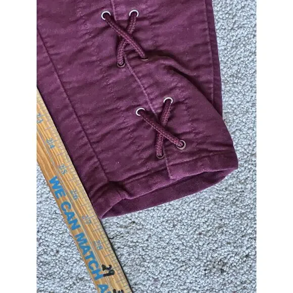 VTG 80s Benetton Barrel Leg High Rise Tapered Leg Corset Tie Jeans 25 Italy 42